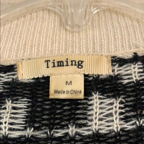 Cream and Black Colored Open Cardigan - Picture 4 of 4